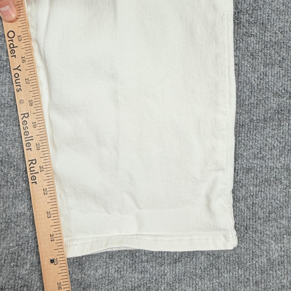 Levis Boyfriend Jeans Womens 24W White Stretch Tapered Leg Mid Rise Relaxed Fit - Picture 3 of 16